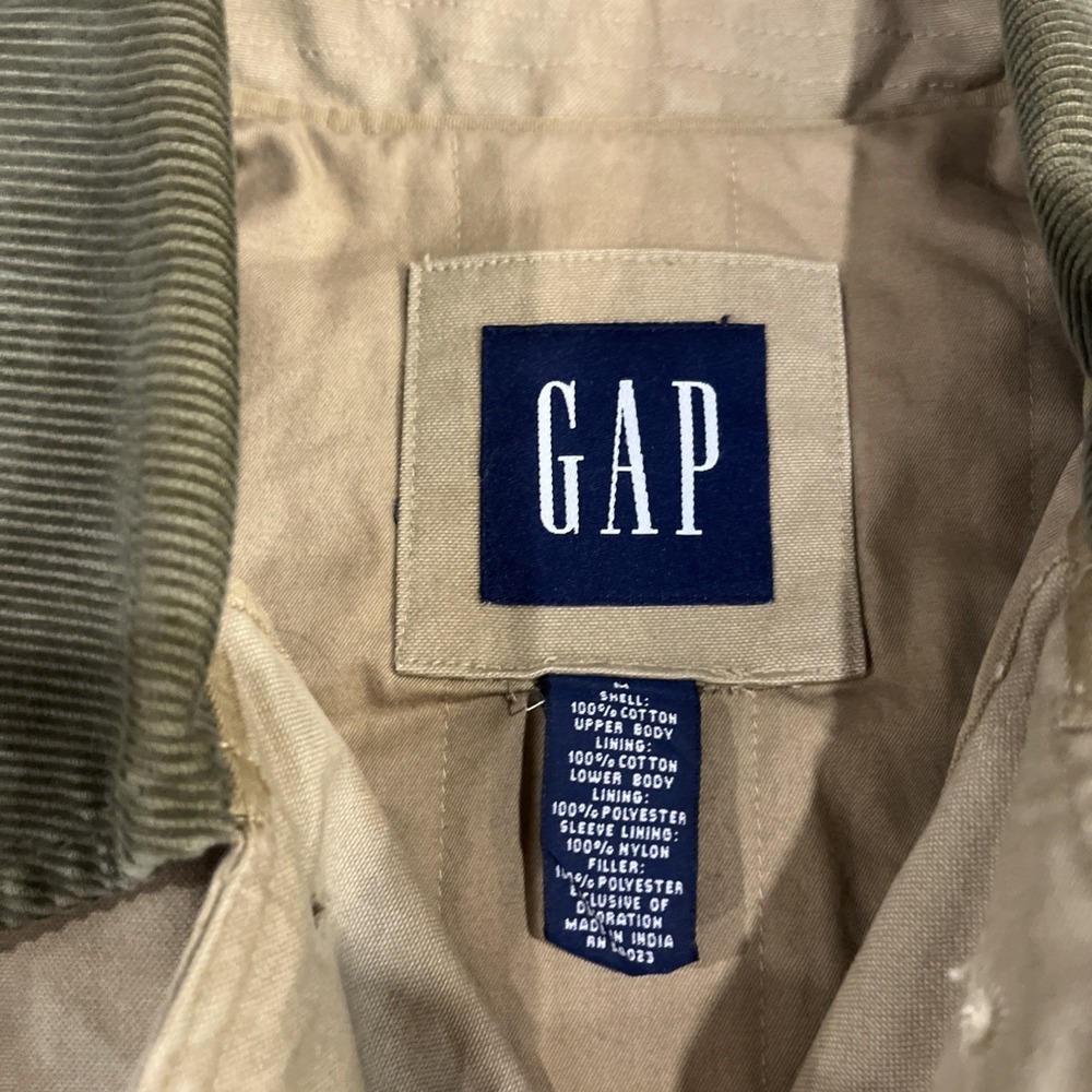 Vintage GAP Chore Barn Jacket Mens Med Brown Insulated Quilted Y2K - Picture 2 of 9